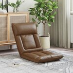 vidaXL Fauteuil de sol ajustable Marron Tissu