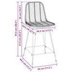 vidaXL Chaise de bar 2 pc Noir 44 5 x 54 5 x 97 5 cm Rotin et métal