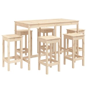 vidaXL Ensemble de bar de jardin 7 Pièces Bois de pin massif