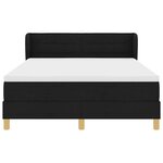 vidaXL Lit à ressorts avec matelas Noir 140 x 190 cm tissu
