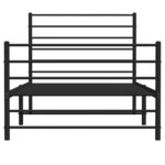 vidaXL Cadre de lit métal sans matelas avec pied de lit noir 90x200 cm