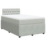 vidaXL Sommier à lattes de lit et matelas gris clair 120x190cm velours