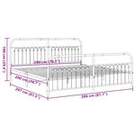 vidaXL Cadre de lit métal sans matelas avec pied de lit noir 200x200cm