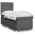 vidaXL Sommier à lattes de lit avec matelas Gris foncé 90x200 cm Tissu