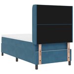 vidaXL Lit à ressorts avec tête de lit Bleu 90 x 200 cm Velours
