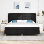 vidaXL Lit à ressorts avec matelas gris foncé 90x190 cm Noir