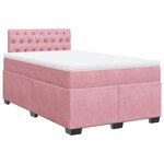 vidaXL Sommier à lattes de lit avec matelas Rose 120x200 cm Velours