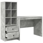 vidaXL Bureau avec tiroir 2 Pièces Gris béton