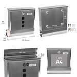 Boîte aux Lettres en Acier Inoxydable avec Porte-journaux  Chance E7007  Inox
