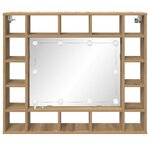 vidaXL Armoire Miroir avec étagère Chêne artisanal 91 x 15 x 76 5 cm
