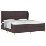vidaXL Lit à ressorts avec matelas gris foncé 90x190 cm Marron foncé