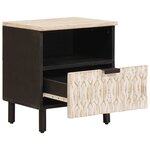 vidaXL Cabinet de chevet Blanc 40 x 33 x 46 cm Bois de mangue massif