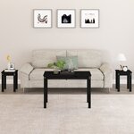 vidaXL Tables gigognes 3 Pièces Noir Bois de pin massif