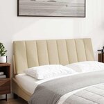 vidaXL Coussin de tête de lit crème 140 cm tissu