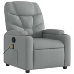 vidaXL Fauteuil de massage inclinable Gris clair Tissu
