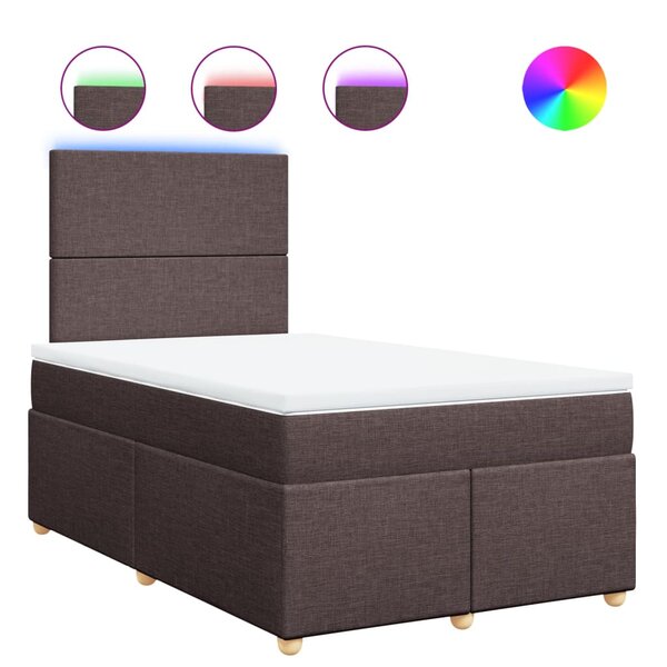 vidaXL Sommier à lattes de lit avec matelas Marron foncé 120x200 cm
