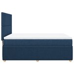 vidaXL Sommier à lattes de lit avec matelas Bleu 140x190 cm Tissu