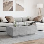 vidaXL Table basse avec LED infini gris béton 116x69x40 cm