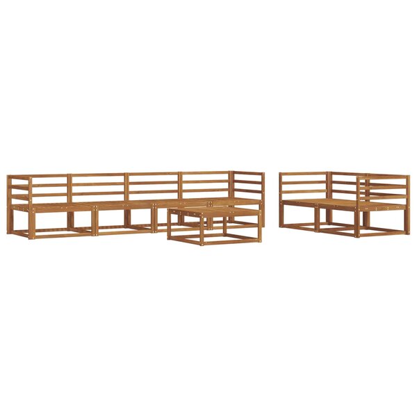 vidaXL Ensemble de canapés d'extérieur 7 Pièces Naturel