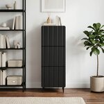 vidaXL Armoire à tiroirs 33 x 34 5 x 92 cm Bois d'ingénierie Noir