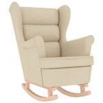 vidaXL Chaise à bascule avec repose-pied Crème Tissu