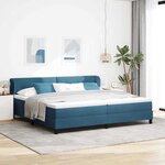 vidaXL Lit à ressorts avec matelas Bleu foncé 200 x 200 cm Velours