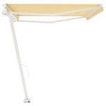 vidaXL Auvent manuel rétractable sur pied 500x350 cm Jaune/Blanc