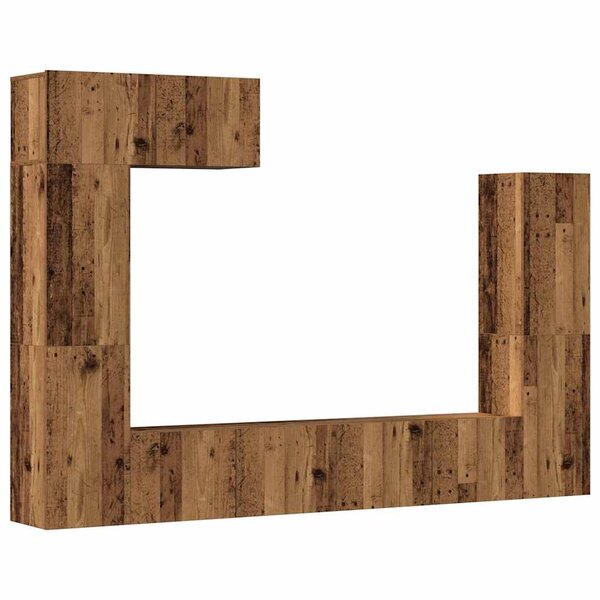 vidaXL Ensemble de meuble TV mural 5 Pièces vieux bois bois d'ingénierie