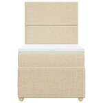 vidaXL Sommier à lattes de lit avec matelas Crème 100x200 cm Tissu