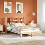 vidaXL Lit bibliothèque sans matelas 140x200 cm bois massif de pin