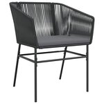 vidaXL Ensemble de salle à manger pour jardin 5 Pièces Noir Poly rotin