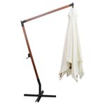 vidaXL Parasol suspendu avec poteau en bois 300x300 cm blanc