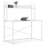 vidaXL Bureau d'ordinateur Blanc 120 x 60 x 138 cm