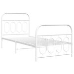 vidaXL Cadre de lit métal avec tête de lit/pied de lit blanc 90x200 cm