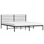 vidaXL Cadre de lit métal sans matelas avec tête de lit noir 193x203cm