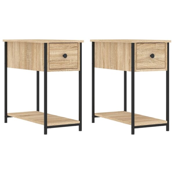 vidaXL Tables de chevet 2 Pièces chêne sonoma 30x60x60 cm bois ingénierie