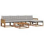 vidaXL Ensemble de canapés d'extérieur 6 Pièces Naturel et gris clair