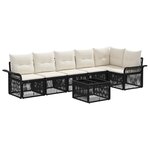 vidaXL Ensemble de canapé de jardin 7 pc Noir polyrotin
