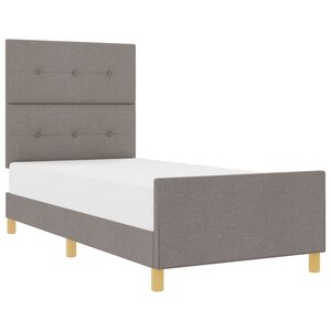 vidaXL Cadre de lit avec tête de lit Taupe 90 x 190 cm tissu