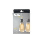 Pack de 2 ampoules à filament led vintage st64  ambrées  culot e27  806 lumens  blanc chaud