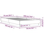 vidaXL Cadre de lit sans matelas chêne fumé 75x190cm bois d'ingénierie