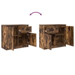 vidaXL Buffet avec tiroir chêne fumé 71x35x65 cm bois d'ingénierie