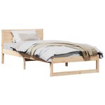 vidaXL Cadre de lit avec tête de lit Naturel 90 x 190 cm Pin massif