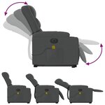 vidaXL Fauteuil inclinable de massage électrique Gris foncé Tissu