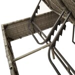 vidaXL Chaise longue double et coussins et parasol gris résine tressée