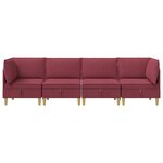 vidaXL Canapé modulaire avec rangement 4 Pièces Bordeaux Tissu