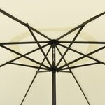 vidaXL Parasol d'extérieur avec LED et mât en métal 400 cm Sable