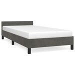 vidaXL Cadre de lit avec tête de lit Gris foncé 90x200 cm Velours
