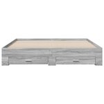 vidaXL Cadre de lit à tiroirs sonoma gris 180x200 cm bois d'ingénierie