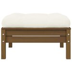 vidaXL Repose-pied de jardin avec coussin crème Bois de pin massif